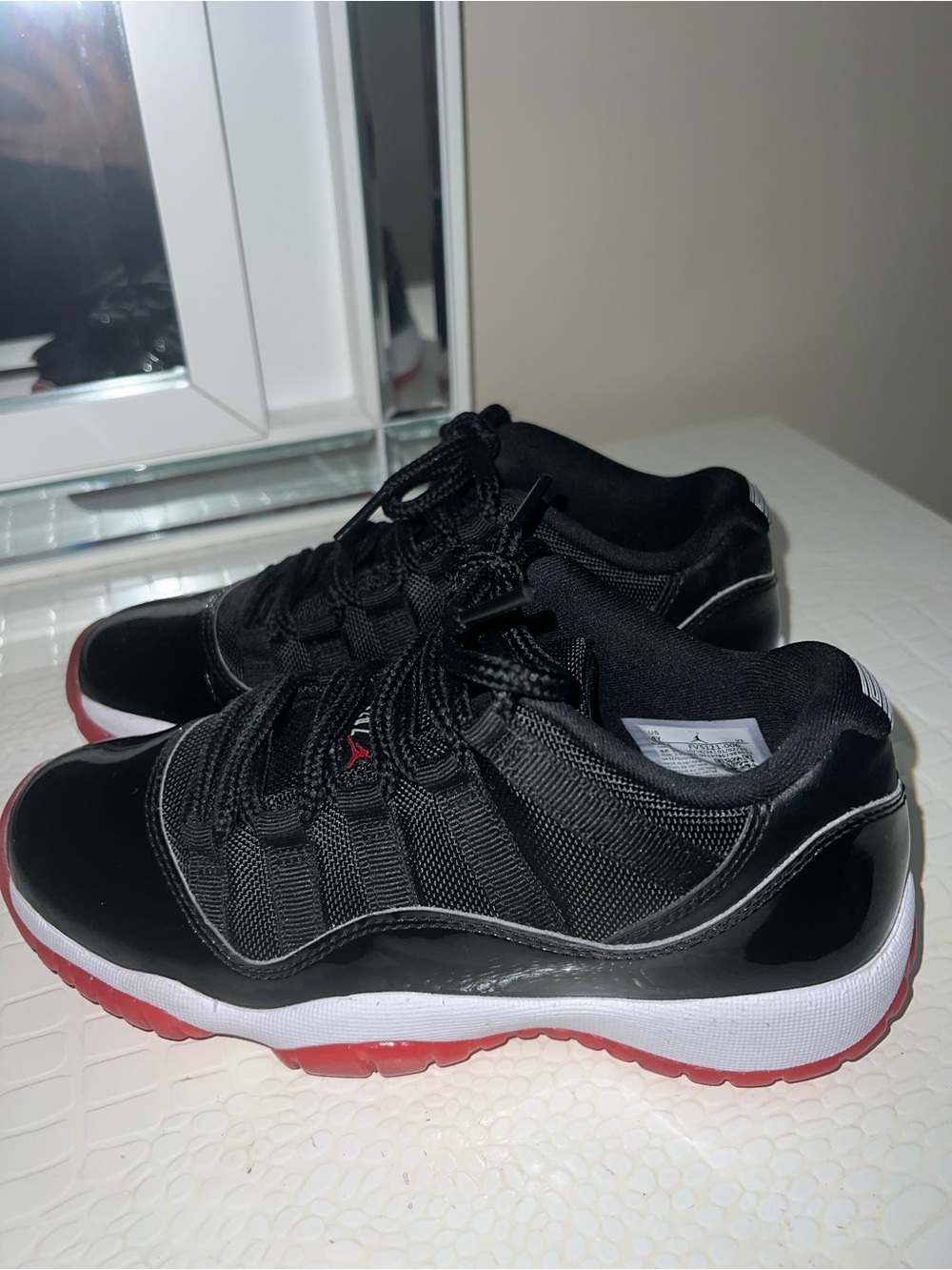 Jordan Low-Top Sneakers in Black and Red